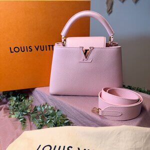 NWT Louis Vuitton Capucines BB Jasmin Rose Taurillon Leather Bag - Gold Hardware